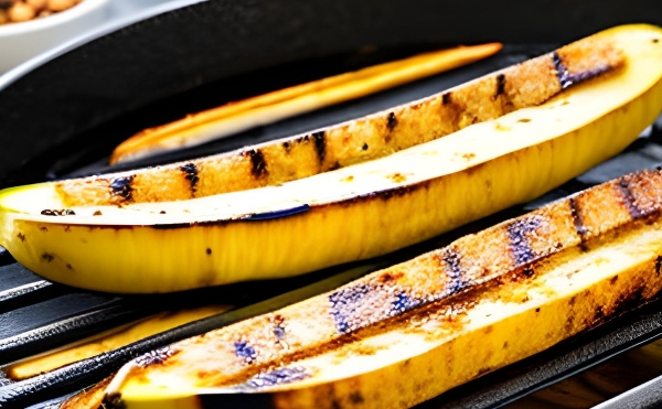 バーベキューで焼きバナナのイメージ画像